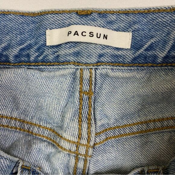 Pacsun High Rise Straight Jeans‎ Women's 24 90's Light Denim Raw Hem Button Fly - Picture 3 of 13